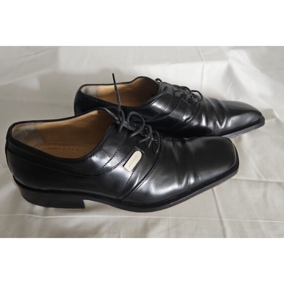 Dino Bigioni Black Lace Up Genuine Leather Shoes Men\'s Sz 40  7 US Made in Italy main image 6